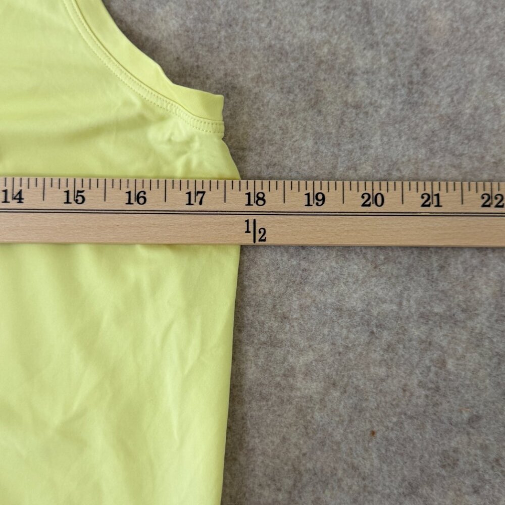 Athleta Neon Yellow Mesh Layered Athletic Tank Top Women’s Small - Picture 4 of 8